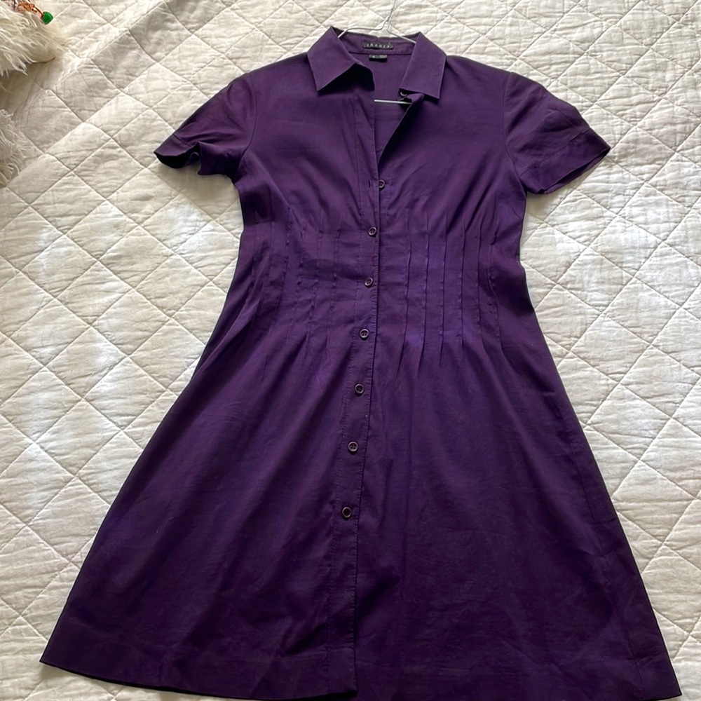Purple theory button down dress